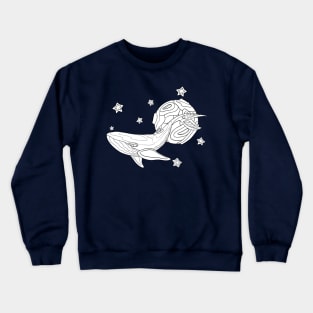 White whale among the stars Crewneck Sweatshirt